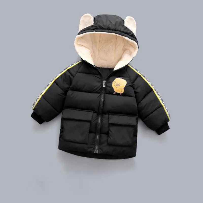 Детский хлопковый Зимний комбинезон, пуховое пальто хлопковое зимнее утепленное детское новое зимнее пальто 3 цвета, куртка с капюшоном для мальчиков и девочек