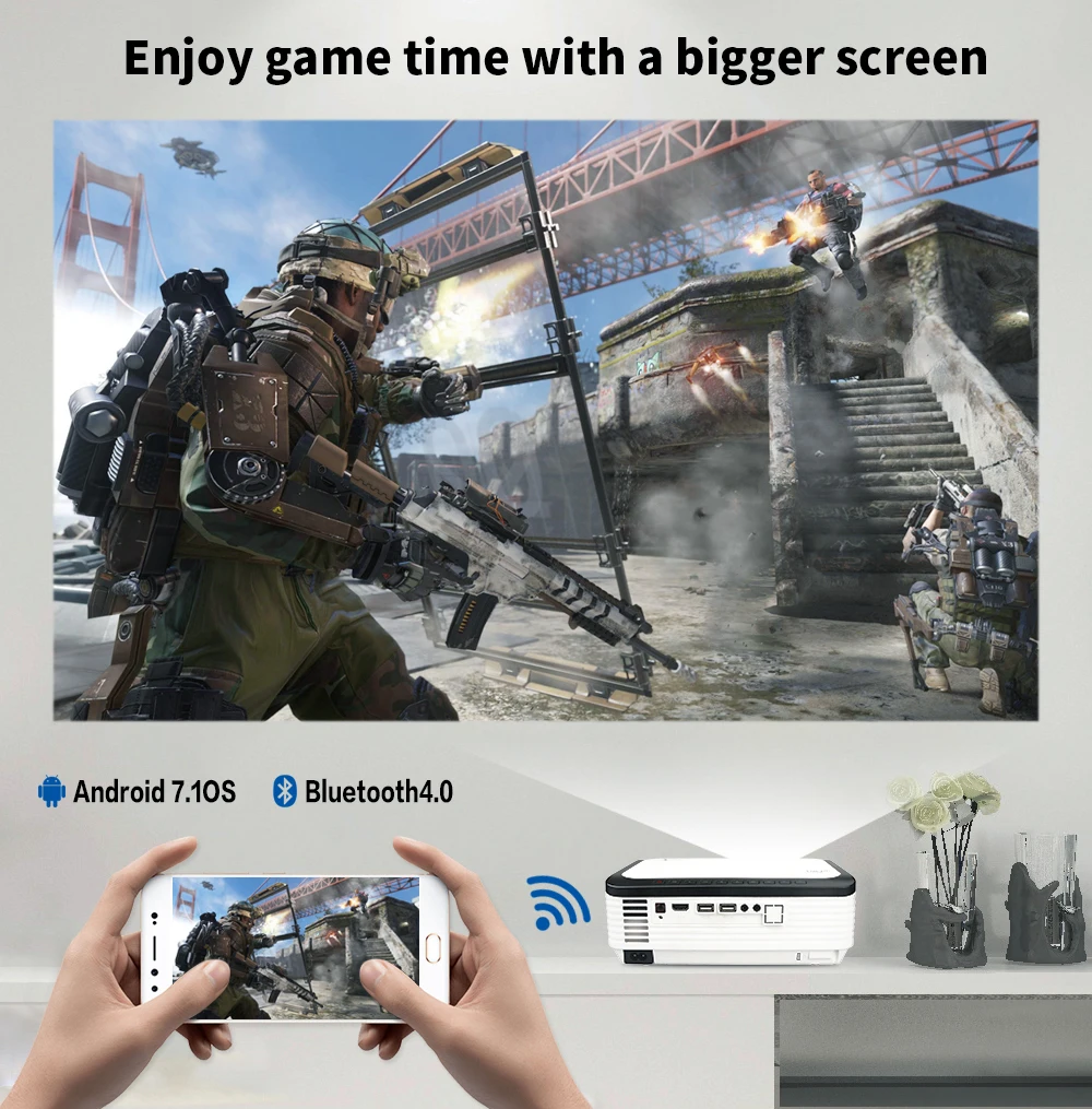 CRE X2001 FULL HD 1080P портативный светодиодный мини проектор для android 1920x1080 LCD 200 дюймов