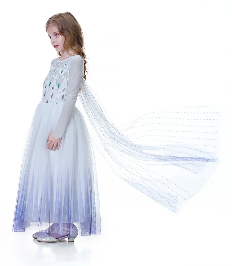 Snow Queen 2 Cosplay Elsa Anna Girls Dress Summer Casual Mesh Princess Dress Party Performance Costume 4-12 Years Kids Dresses