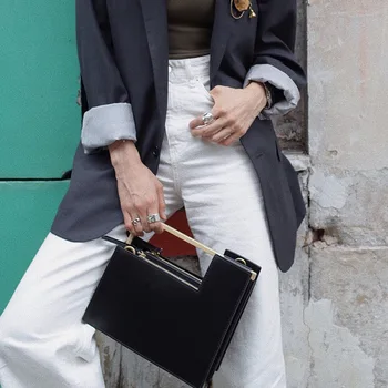 

Women Handbags Fashion Famous Brands Designer Style Shoulder Bags Metal Handle Box Handbags Ladies Totes