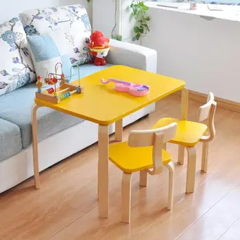 

Children's Desk And Chair Kindergarten Solid Wood Suit Baby's Learning Table Combination Simple Home Desk, Desk, Desk, Game Tabl
