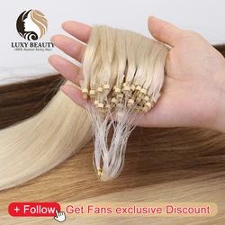 Micro Loop Hair Extensions Natural Hair Micro Bead Hair 1g/Pc Non-remy Black Brown Blonde Micro Links Human Hair 12-24inches