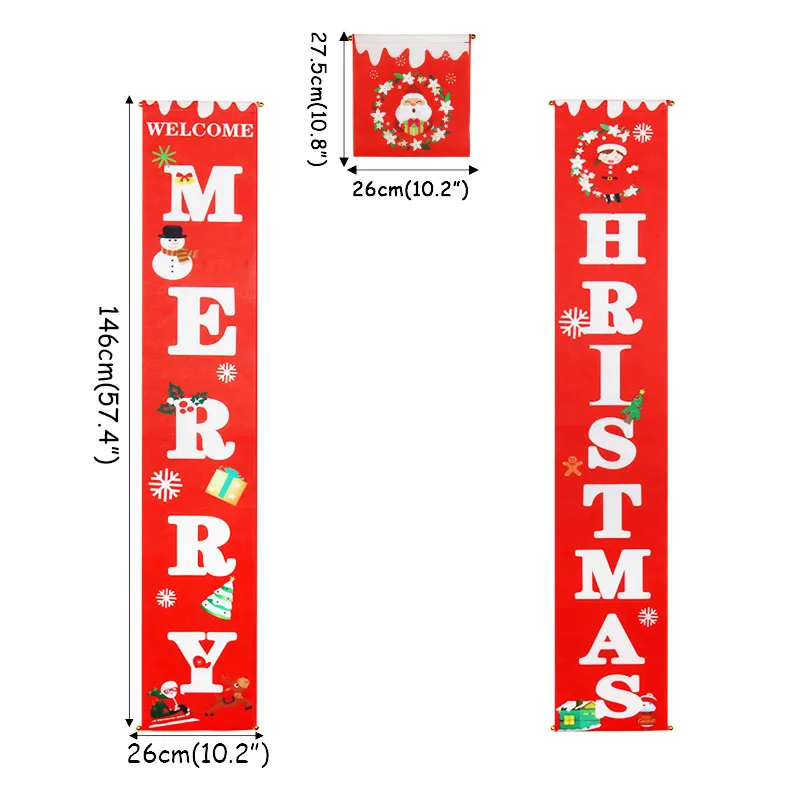 Christmas Door Decorations for Home Christmas Ornaments Door Hanging Banner Porch Sign Decorative Xmas Decor New Year Natal