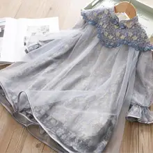 12, 10, детские платья для девочек, г. Весеннее Новое Стильное кружевное Сетчатое платье для девочек платье маленькой принцессы платья для маленьких детей ростом от 100 до 140 см