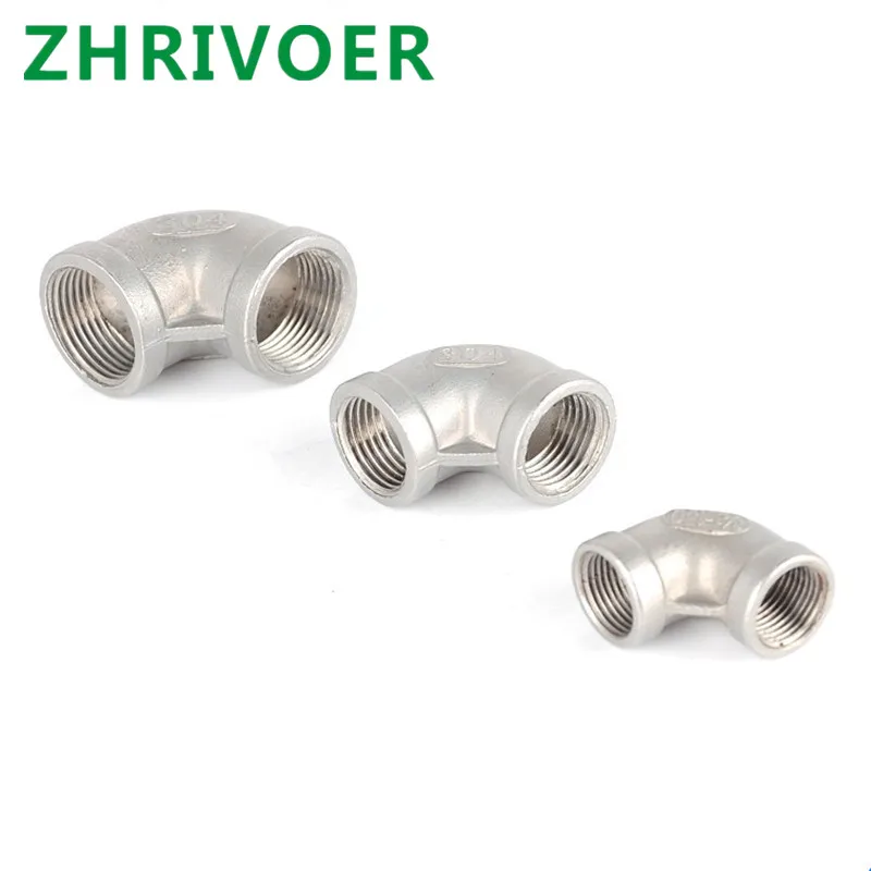 

1 pcs DN6 DN8 DN15 1/4'' 1/2'' Stainless Steel 304 Threaded 90 Degree casting Elbow Fitting