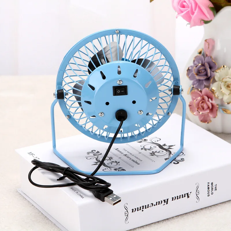 

4-Inch USB Fan Household Mute Dormitory Student Fan Desktop Mini Fan Table Fans Strong Wind Aluminum Blades