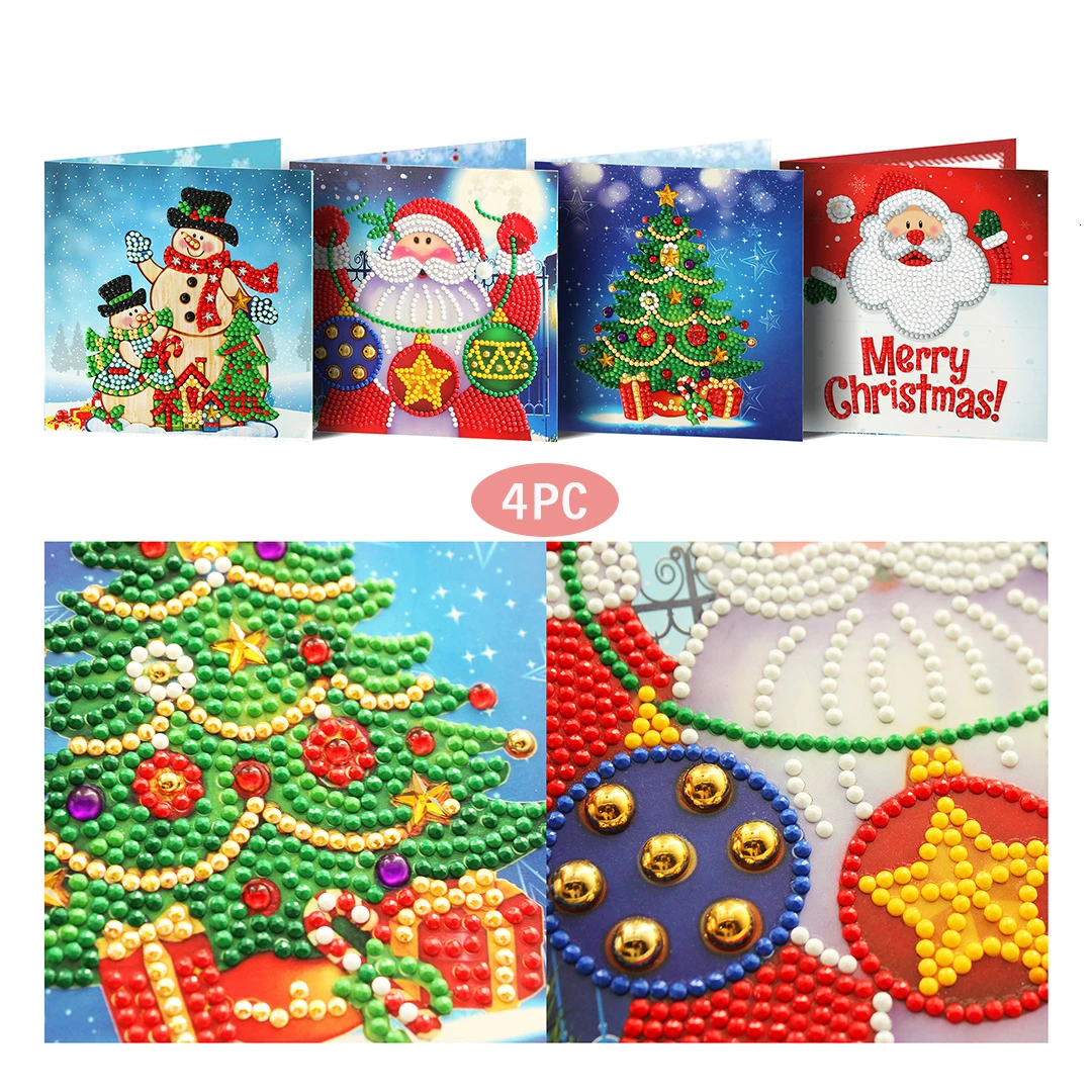 EverShine бриллиантовый рисунок Рождество карты 5D DIY Алмазная вышивка мозаика Санта Клаус поздравительные открытки наборы праздничный подарок - Цвет: TC-5