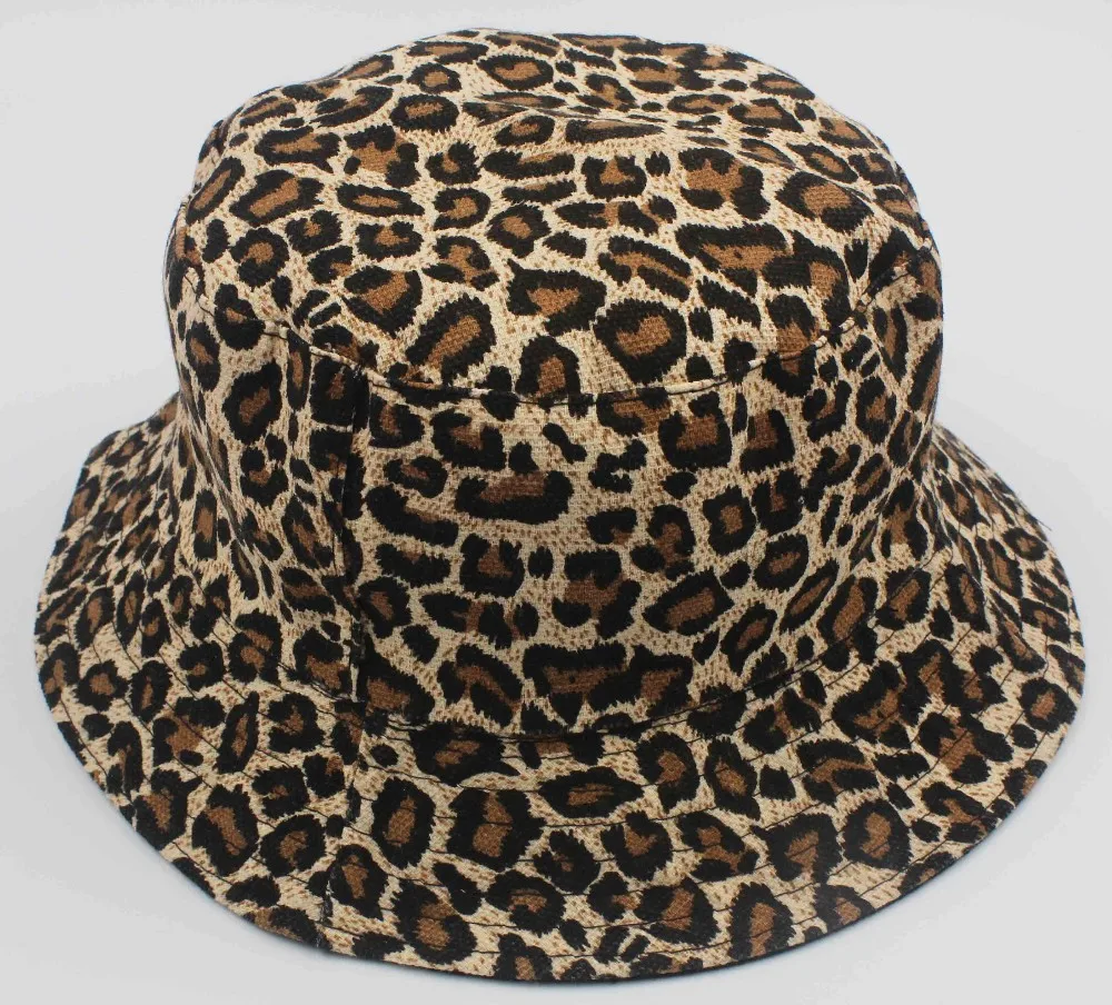 

2020Summer sunshade women's and women's colorful leopard print double-sided fisherman's hat pot hat sun hat