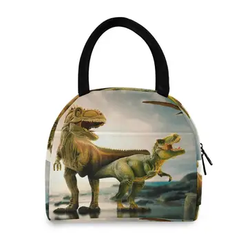 

New dinosaur print Multifunctinal Lunch Bags Children Unisex Lunch Pack Insulated Box Bag Kids Boys Girls School Food Picnic Box