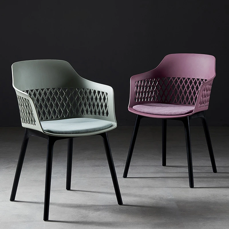 

Northern Europe Handrail Backrest Leisure Time Plastic Chair Personality Restaurant Negotiate Desk Chair Concise Soft Package