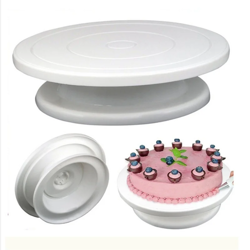 

DIY Baking Tool Plastic Cake Plate Turntable Round Cake Stand