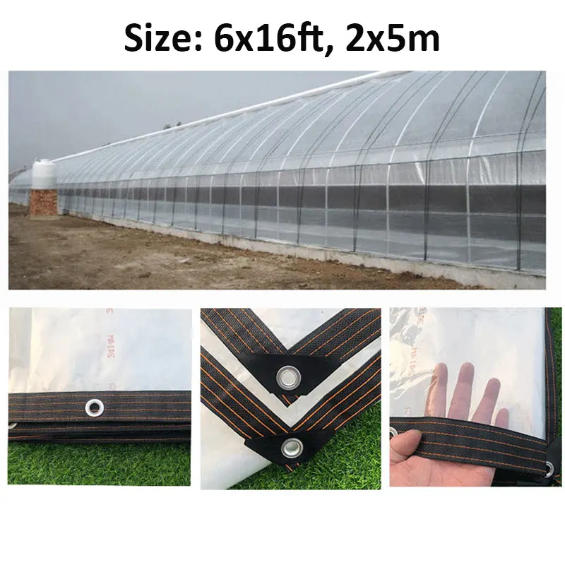 Lvju пластиковый лист 6x16 футов 2x5 м прозрачный брезент для теплицы Мульч травяной