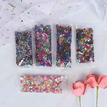 

10g/Pack Mix Macaroon Colors Nail Sequins For Craft Glittering Star Heart Sakura Sequin Paillettes DIY Manicure Nail Art Decor