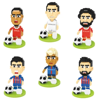 

cartoon football star figure nanobricks Leonard neymar jr C.Ronaldo suarez messi M.Salah Virgil micro diamond block brick toy