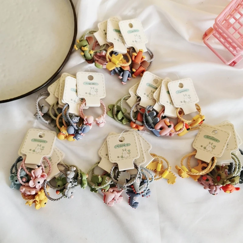 Аксессуары для волос маленьких девочек 5 пар милые резинки с изображением