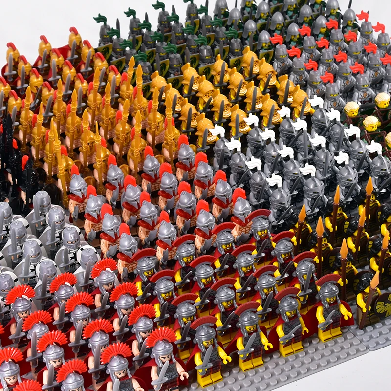 

21pcs/lot Crusader Rome Commander Spartan Soldiers Medieval Knights army Group toys figure compatible Legoeinglys building block