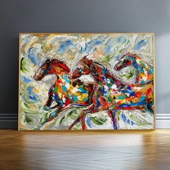 

Watercolour Running Horse Oil Painting On Canvas Wall Art Poster And Prints Animal Picture For Office Room Decor Cuadros