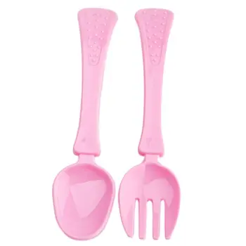 

Creative Silicone Baby Training Fork Spoon Child Eating Safe Feeding Tableware Kids Food Supplement Spoons Forks U50F