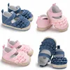 lioraitiin New Fashion Newborn Baby Girl Flowers Soft Crib Shoes Prewalker Anti-slip Sneakers UK NEW 1