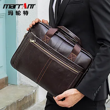 

first layer cowhide business men's portable briefcase solid color diagonal shoulder bag briefcase bag for men