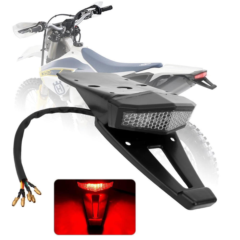 motocicleta atv led cauda traseira universal transformar luz do sinal para bobber enduro dirt bike lâmpada de sinal freio parar indicador