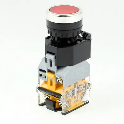 

AC 380V 10A 1NO 1NC DPST Latching Red Push Button Switch w AC 220V LED Light