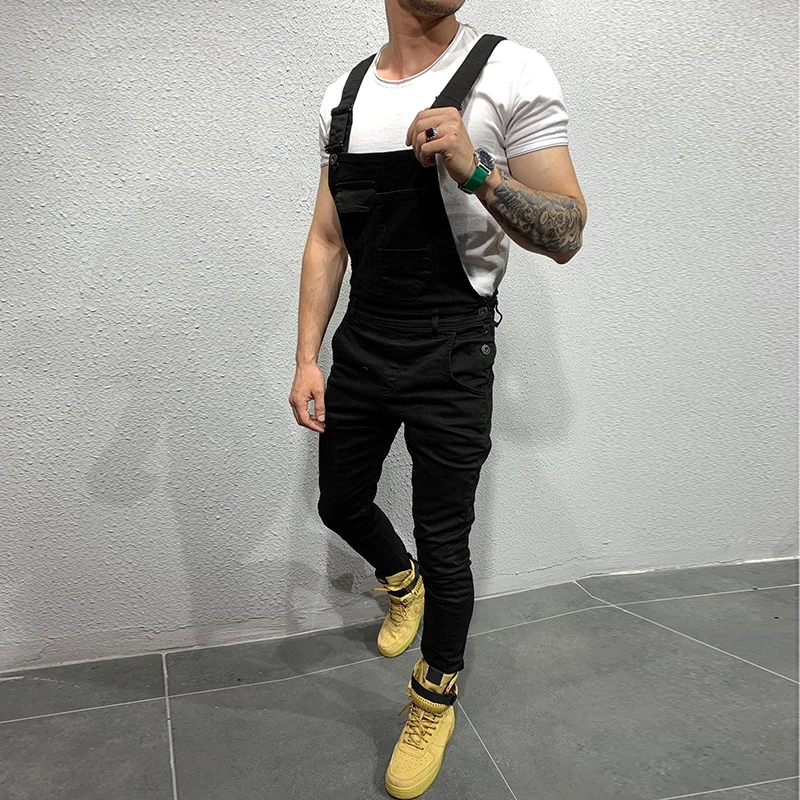 Spring Male Sleeveless Trousers Work Jumpsuit Men Pocket Overalls Pants Man Suspender Five Color Autumn Jumpsuit Casual 2019