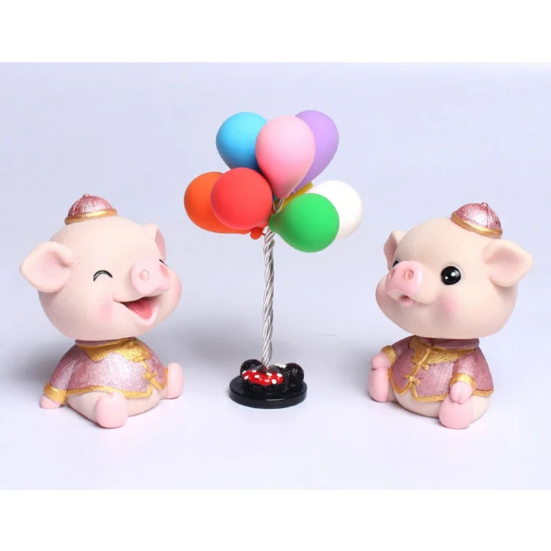Новинка, 1 шт., свинья, фигурки, игрушки, милые животные, свинка, голова, качающаяся фигурка, модель автомобиля, предметы интерьера, игрушки