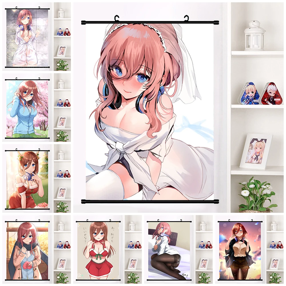 

Decor Home Plastic Hanging Scrolls Poster Print Anime Characters Painting Quintessential Quintuplets Wall Artwork Canvas Picture