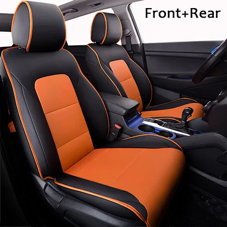 Кож специальные автомобильные чехлы на сиденья машины для audi tt mk1 mk2 q7 2007 a4 b7 b8 avant a6 c5 100 c4 a1 sportback a6 2006 4f автокресло pro - Название цвета: B orange standard