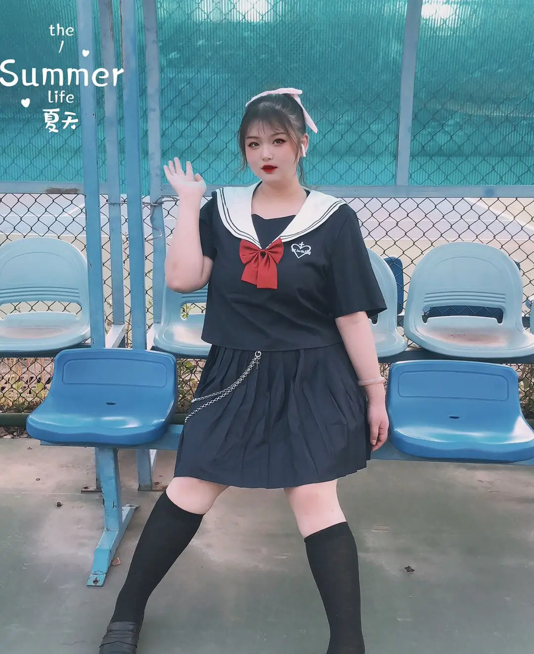 Large Chubby Girl Lolita Outfit Jk Uniform Set Summer Two Pieces Set Sailor S Suits Japanese Sweet Fat Women Navy Suit Top Skirt Lolita Dresses Aliexpress