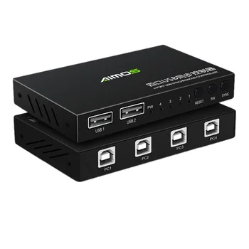 

Aimos 1-For-4 4 Ports USB Keyboard Mouse Synchronizer Controller KVM Switcher Splitter USB Splitter