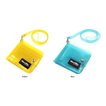 

Transparent Short Card Bag for Women Girls Fashion Folding PVC Mini Passport Business Bank Cards Case Holder Feminina Mujer