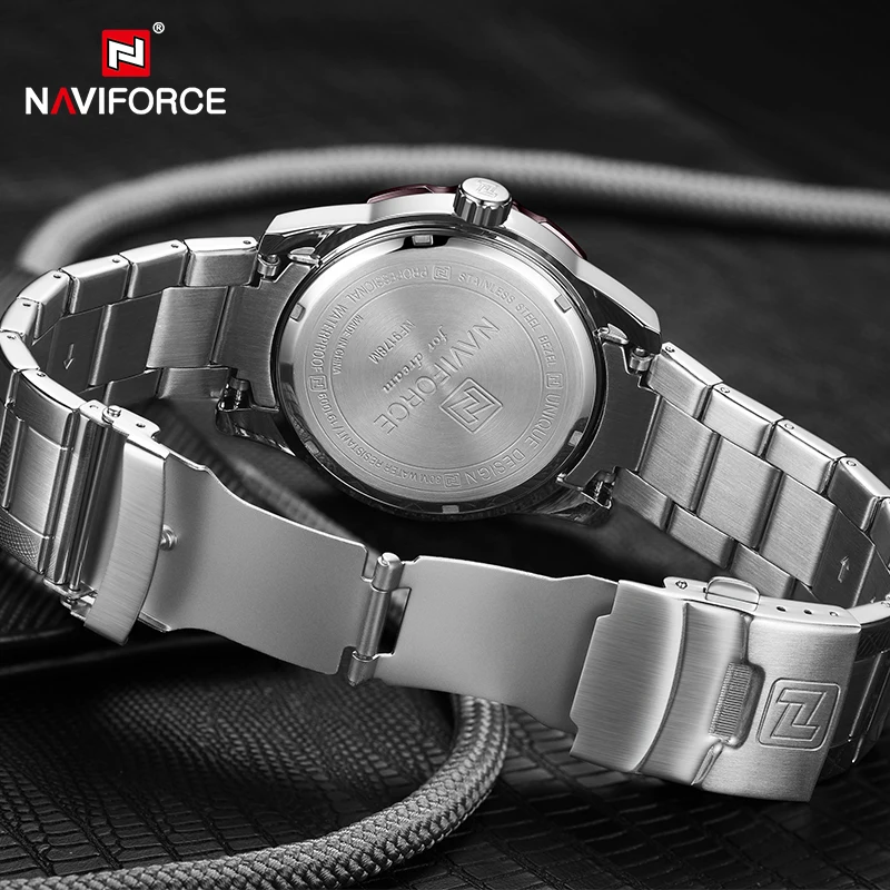 Мужские часы, топ класса люкс, бренд NAVIFORCE, спортивные часы для мужчин, стальной ремешок, водонепроницаемые, кварцевые наручные часы, Relogio Masculino