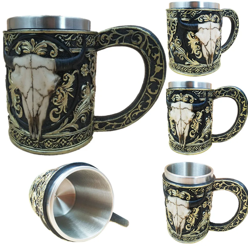 

Halloween Tankard Coffee Mug Cup Cool Stainless Steel Tea Mug Cup For 3D Mugs Home Decoration Gifts 2020