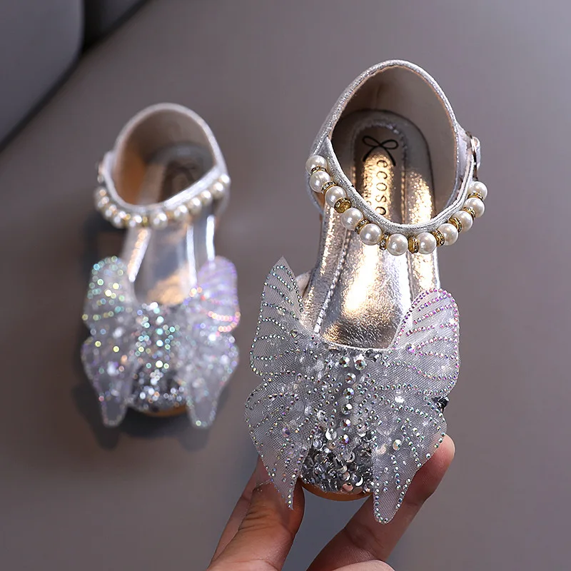New Spring Bow Little Girls Princess Party Shoes Autumn Toddler Wedding Shoes Baby Kids B207
