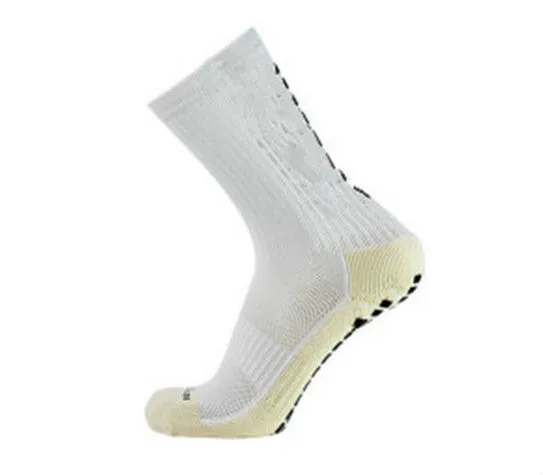 Нескользящие дышащие мужские летние хлопковые и резиновые носки для бега, футбольные носки, высококачественные мужские и женские велосипедные носки - Цвет: Белый