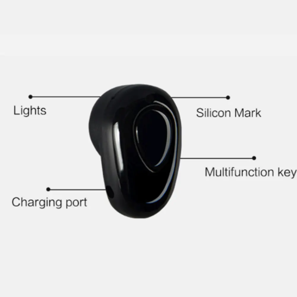 Беспроводные Bluetooth наушники S520 Мини спортивная Гарнитура стерео невидимые наушники-вкладыши с микрофоном для всех телефонов