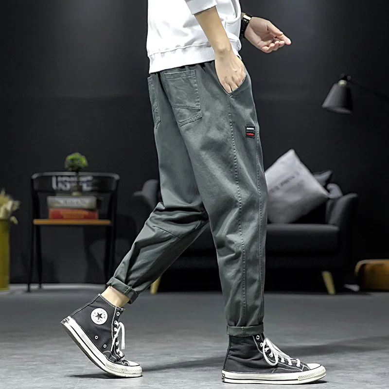 

2020 Spring Main Push Large Size Japanese-style Interior Embroidery Casual Capri Pants Trousers M-5x HK11