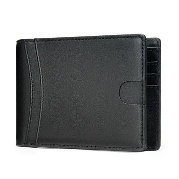 

Leather Genuiner Short Wallet Men Marvel Slim Zipper Coin Card Phone Case Money Purses Clutch Bag