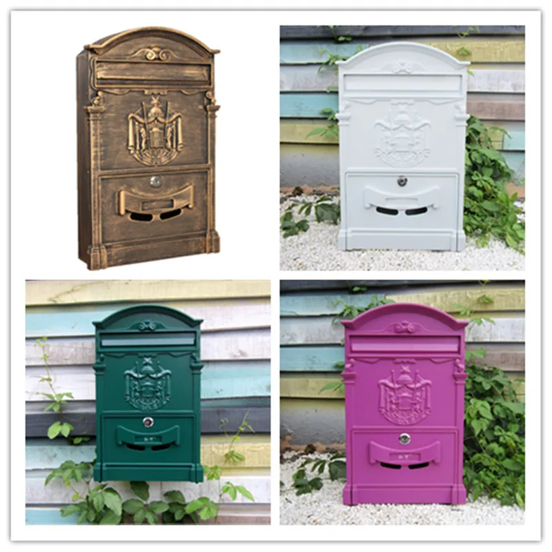 PostBoxEuropeanvillawithlockletterboxoutdoorwaterproofletter