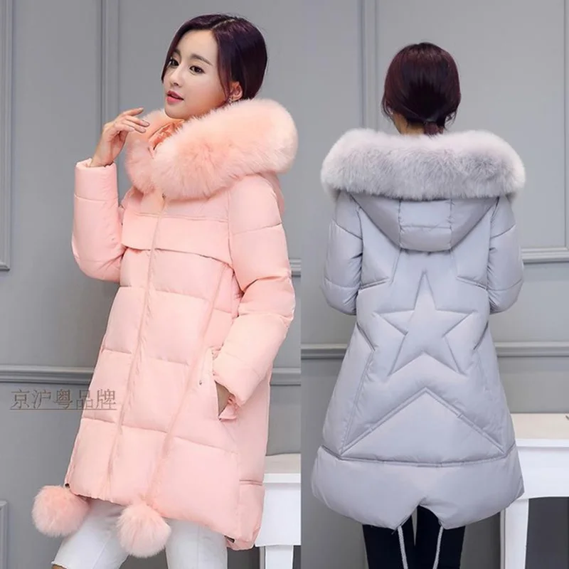 Voobuyla зимние модные толстые женские зимние хлопковые длинные свободные куртки с меховым капюшоном женские парки пальто размера плюс 5XL 6XL