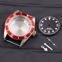 41 мм Мужские механические наручные часы с красной рамкой, чехол с циферблатом, водонепроницаемые, 316L S Сталь, подходят для ETA 2836/2824 Miyota8215 821A