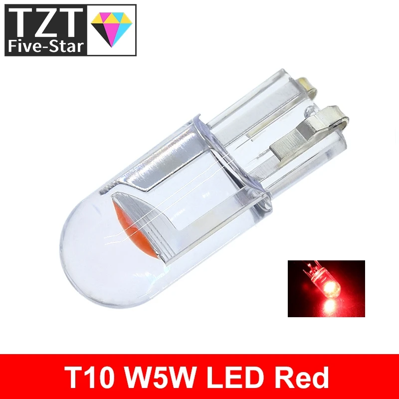 W5W 194 T10 Glasgehäuse COB LED Autobirne 3000K 6000K Weiß Grün Blau Rot Keilförmige Kennzeichenleuchte Innenraumbeleuchtung Weiß Diedo – Detail 11