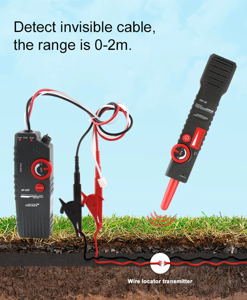 NOYAFA NF-820 underground wire locator locating the ceiling or in wall Wires Tracker Toner LAN Network Cable tester Line Finder