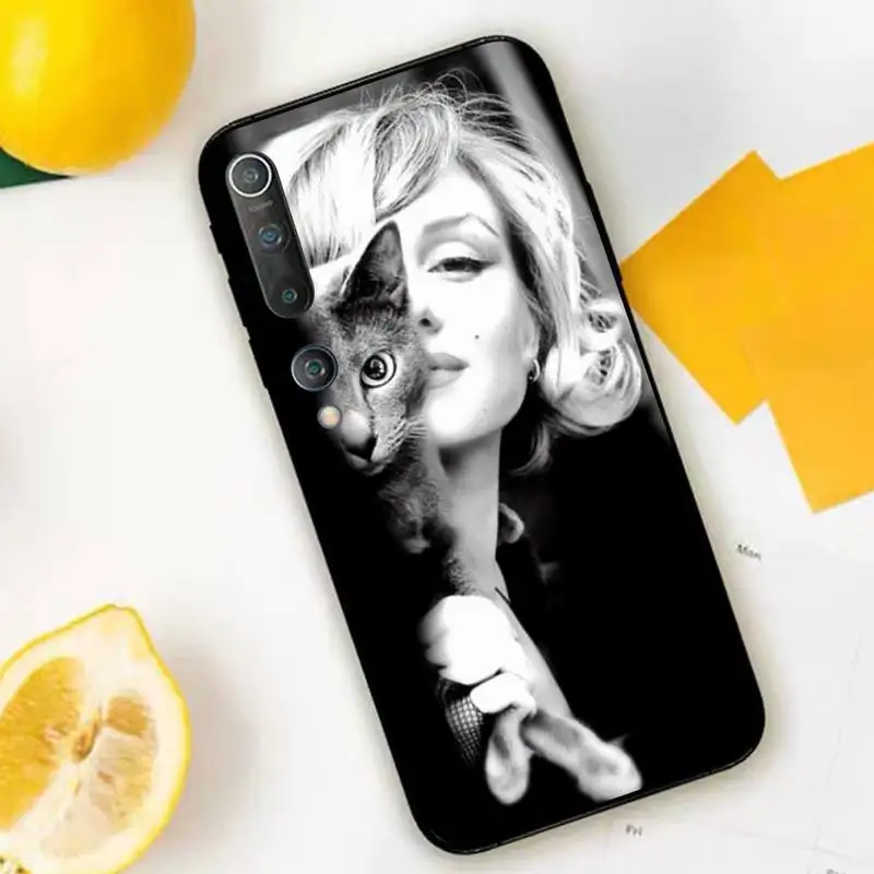 TOPLBPCS Мэрилин Монро с кошкой чехол для телефона Xiaomi mi 5 6 plus 6x8 8se 8lite 9 9se 5x10 pro