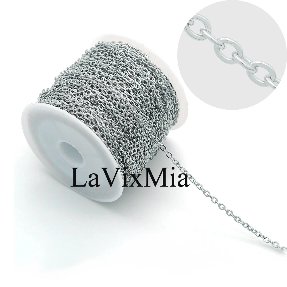 Cadenas acero inoxidable 316 para fabricación de joyas, venta al por mayor, cadena de eslabones cruzados, collar, pulsera, 10 metros/lote|Piezas de cierre y matarial de joyería| - AliExpress