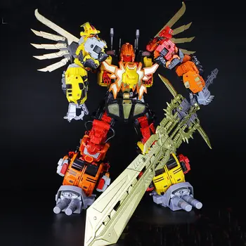 

JinBao Transformation G1 MMC Predaking Feral Rex Predacons 6IN1 Oversize Edition Action Figure Robot Toys With Big Sword