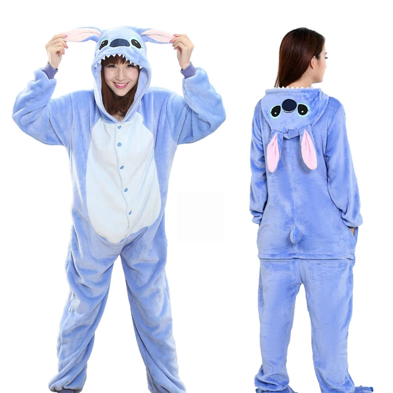 Kigurumi-Pajama-Stitch-Adult-Animal-Unicorn-Onesie-Women-Men-Couple-2019-Winter-Pajamas-Suit-Kegurumi-Sleepwear