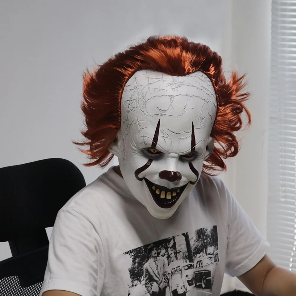 

2019 Joker Pennywise Mask Stephen King It Chapter Two 2 Horror Cosplay Latex Masks Helmet Clown Halloween Party Costume Prop